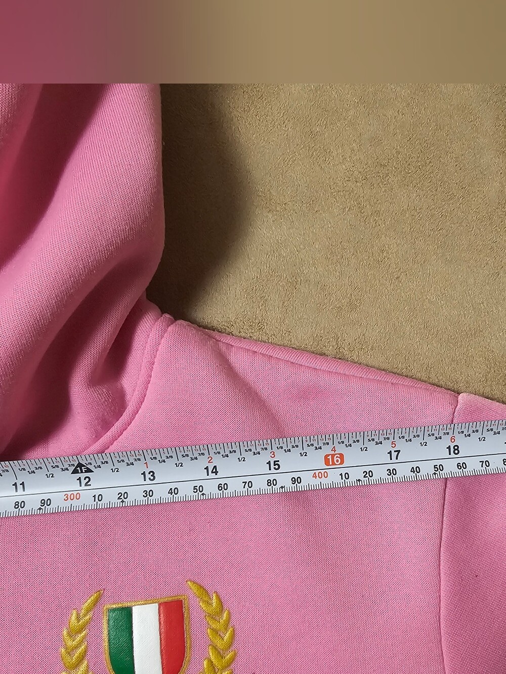 C.h.i.p. ITALIA Pink Hoodie with Drawstring -M - Picture 6 of 9